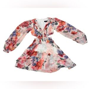 PatBO Floral Ruffle Mini Dress – Size 6